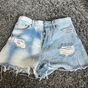 Waist 25 High rise Light wash womens jean shorts